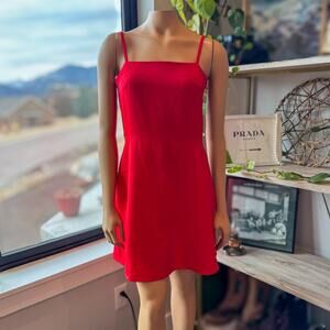 NWT, Francesca's Collections Red Square Neck Fit & Flare Mini Dress - Size Small